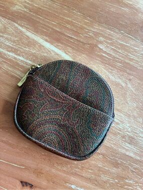 Etro Multicolor Paisley Mini Coin Pouch - Brown, Green, Red